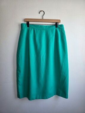 Vintage Sag Harbor Teal Knee-Length Skirt